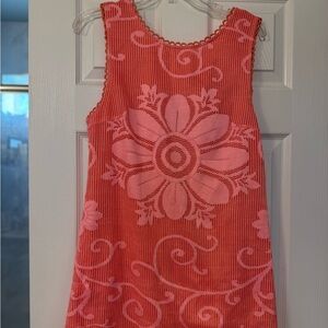 Peach Floral Sleeveless Dress free people size 12 new romantics lace zipper back